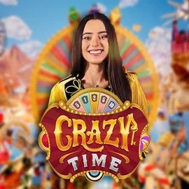 Crazy Time slot logo by Evolution at Yay CasinoCrazy Time